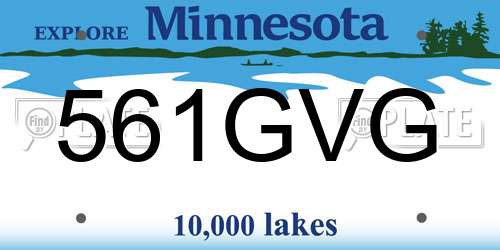 561GVG Minnesota License Plate