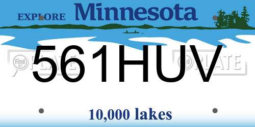 561HUV Minnesota License Plate