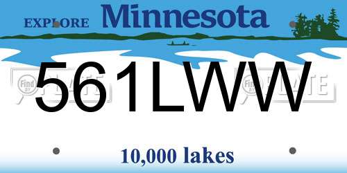 561LWW Minnesota License Plate