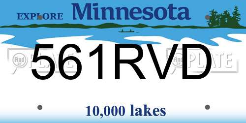 561RVD Minnesota License Plate