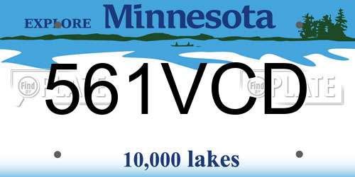 561VCD Minnesota License Plate