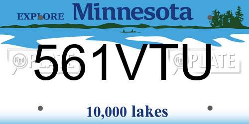 561VTU Minnesota License Plate