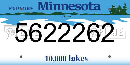 5622262 Minnesota License Plate