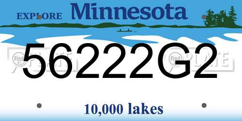 56222G2 Minnesota License Plate