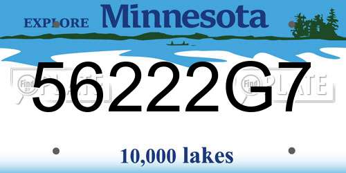 56222G7 Minnesota License Plate