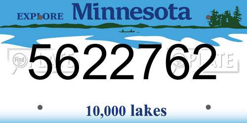 5622762 Minnesota License Plate