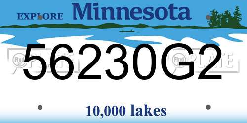 56230G2 Minnesota License Plate