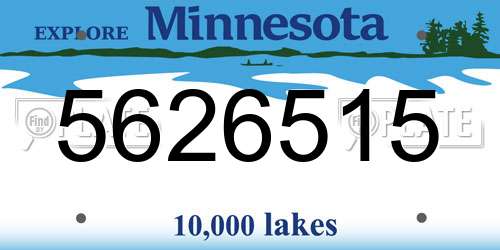 5626515 Minnesota License Plate