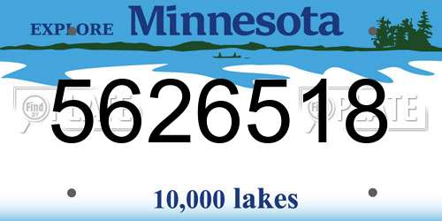 5626518 Minnesota License Plate