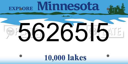 56265I5 Minnesota License Plate