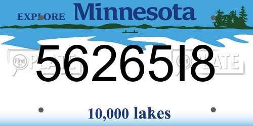 56265I8 Minnesota License Plate