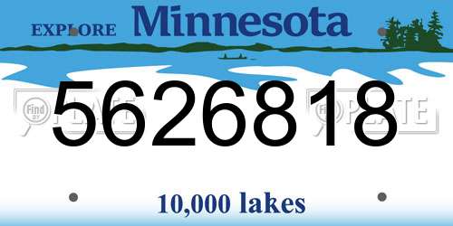 5626818 Minnesota License Plate