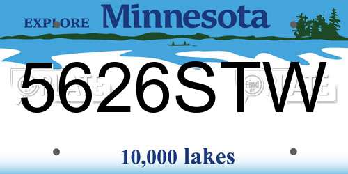 5626STW Minnesota License Plate