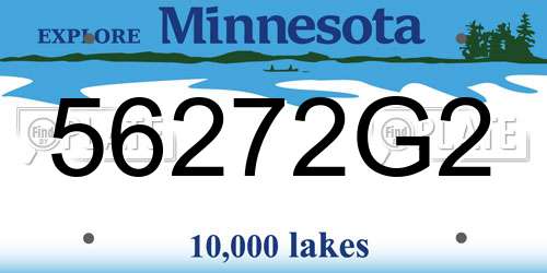 56272G2 Minnesota License Plate