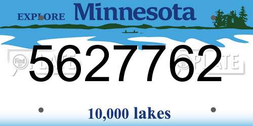 5627762 Minnesota License Plate