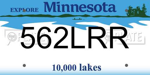 562LRR Minnesota License Plate