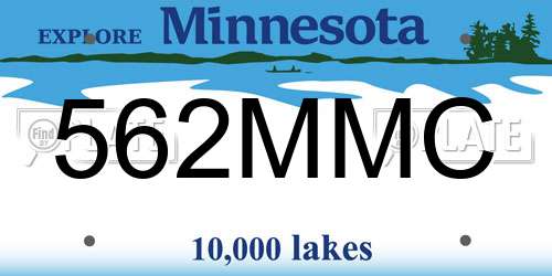562MMC Minnesota License Plate