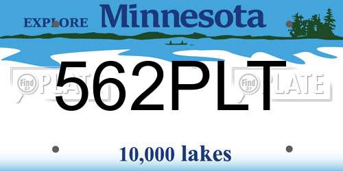 562PLT Minnesota License Plate