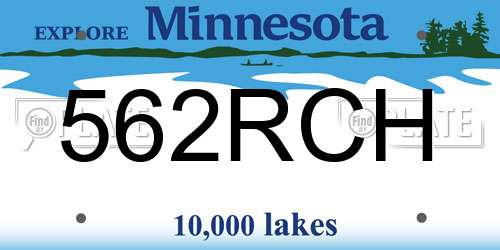 562RCH Minnesota License Plate