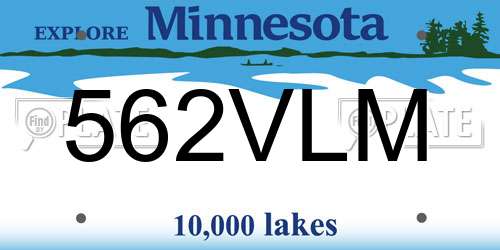 562VLM Minnesota License Plate