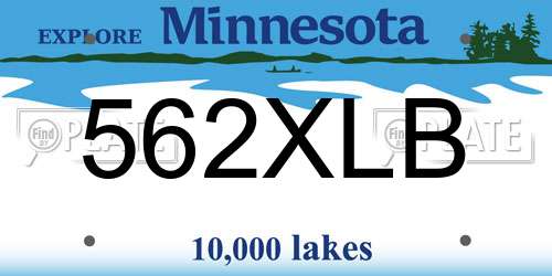 562XLB Minnesota License Plate