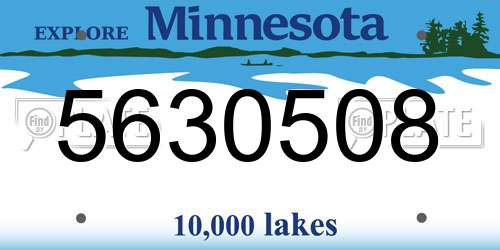 5630508 Minnesota License Plate
