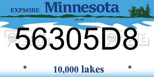 56305D8 Minnesota License Plate