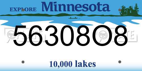 56308O8 Minnesota License Plate