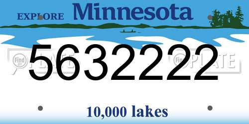 5632222 Minnesota License Plate