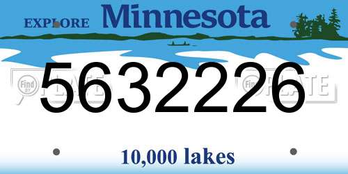 5632226 Minnesota License Plate