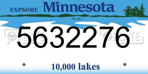 5632276 Minnesota License Plate