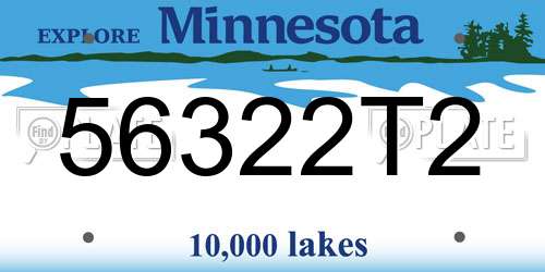 56322T2 Minnesota License Plate