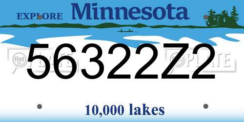 56322Z2 Minnesota License Plate
