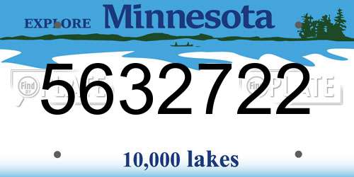 5632722 Minnesota License Plate