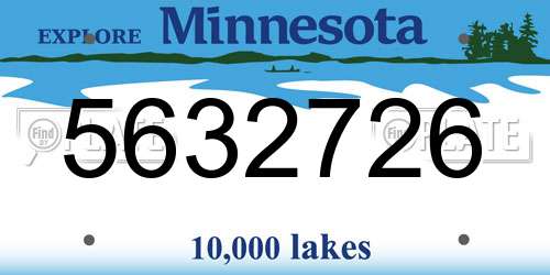 5632726 Minnesota License Plate