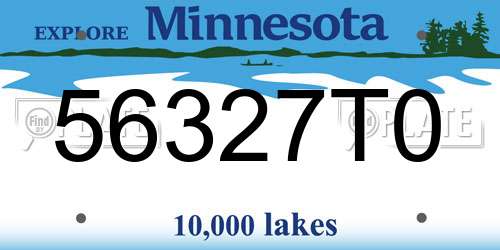56327T0 Minnesota License Plate