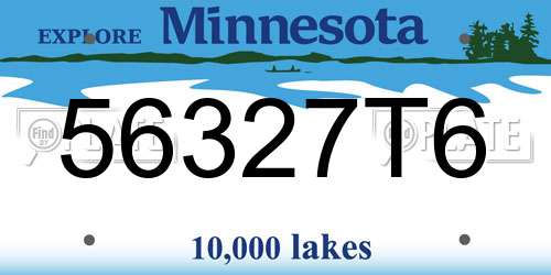 56327T6 Minnesota License Plate