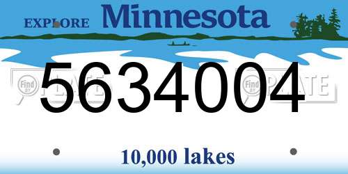 5634004 Minnesota License Plate