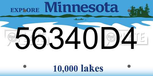 56340D4 Minnesota License Plate