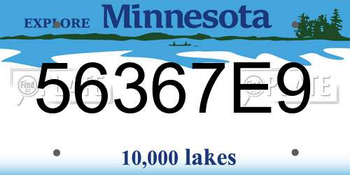 56367E9 Minnesota License Plate