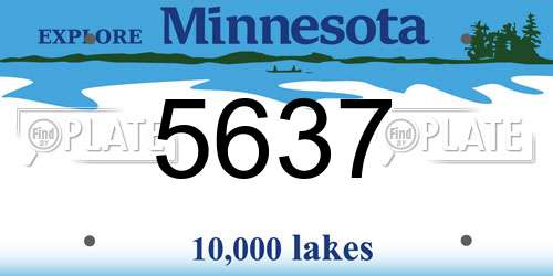 5637 Minnesota License Plate