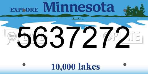 5637272 Minnesota License Plate
