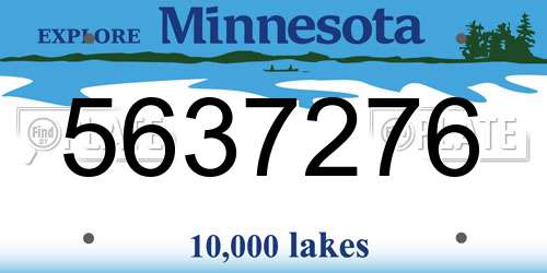 5637276 Minnesota License Plate