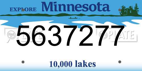 5637277 Minnesota License Plate
