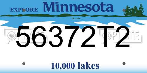 56372T2 Minnesota License Plate