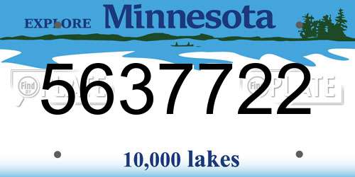 5637722 Minnesota License Plate