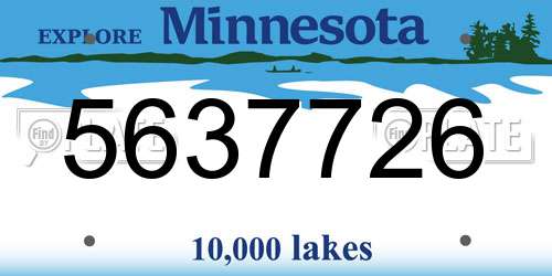 5637726 Minnesota License Plate