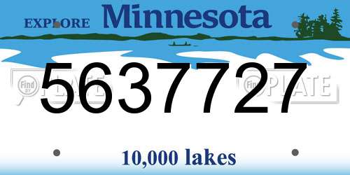 5637727 Minnesota License Plate