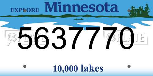 5637770 Minnesota License Plate