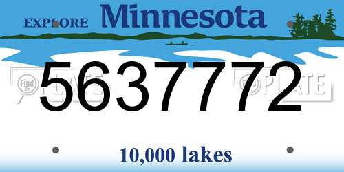 5637772 Minnesota License Plate